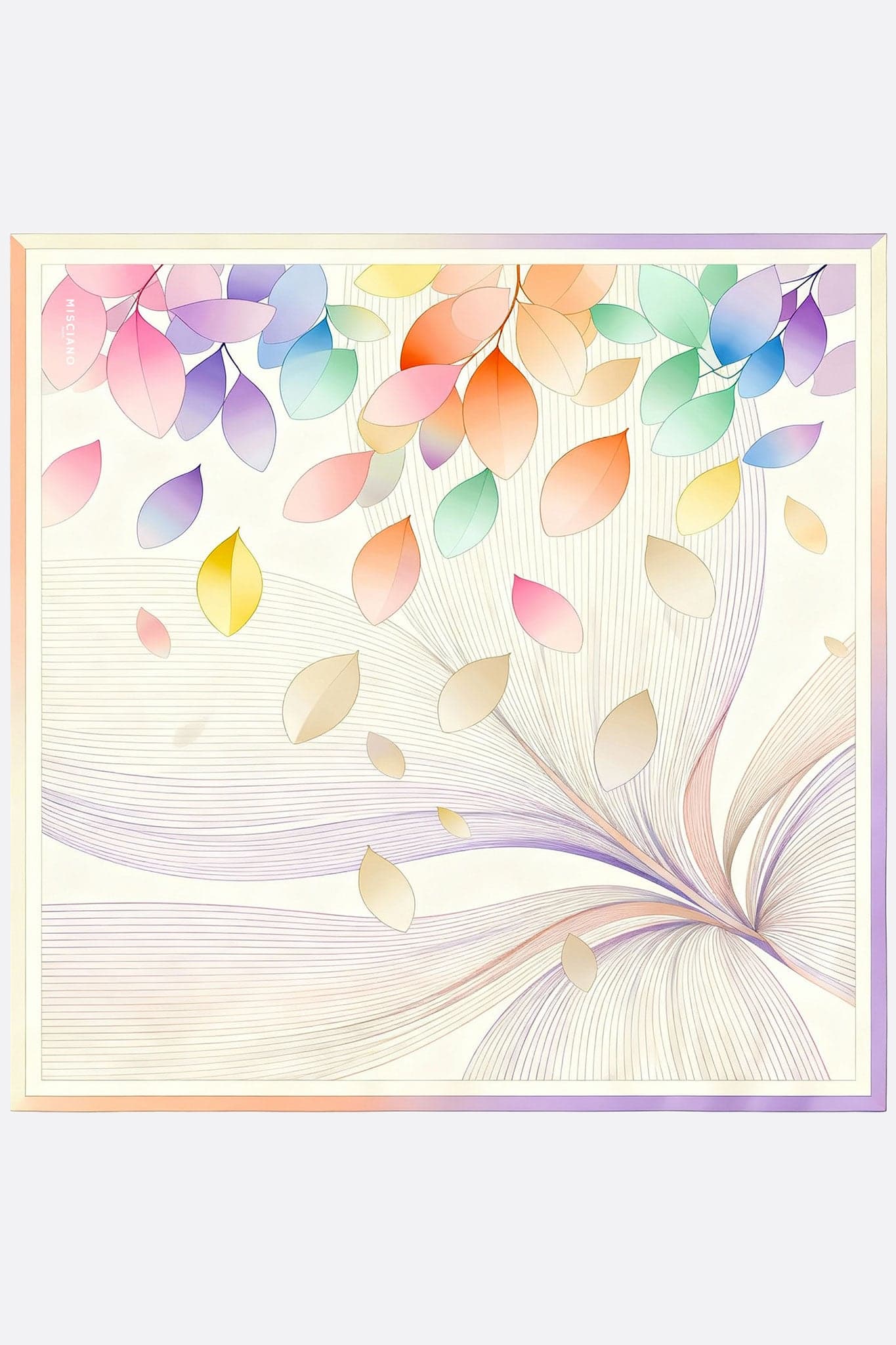 Foulard in seta double face 90x90 cm, colori pastello delicati, perfetto per un tocco chic e raffinato in ogni outfit.