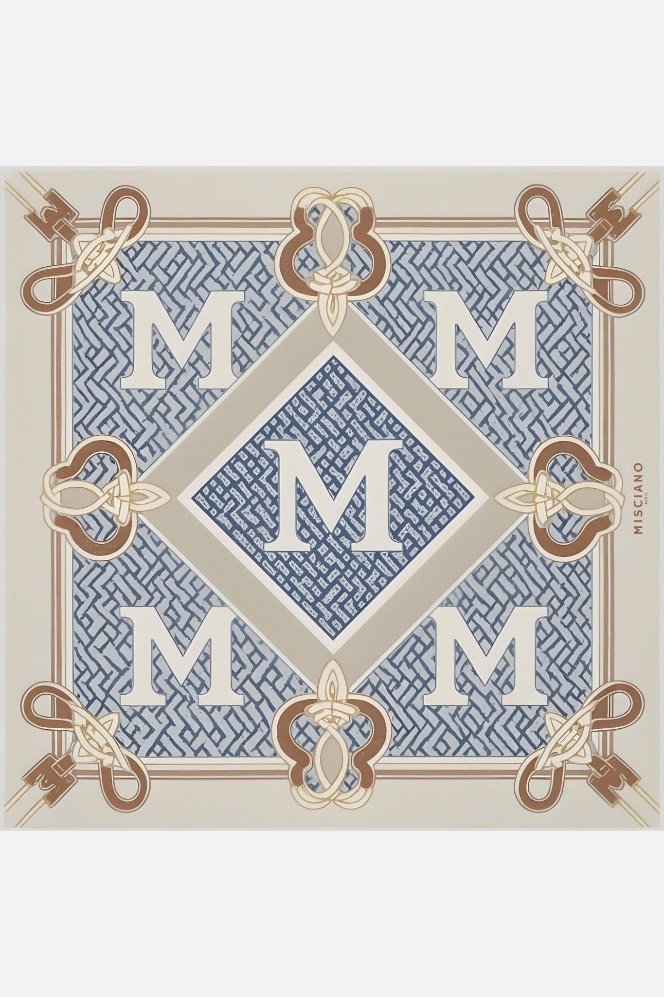 Pañuelo de seda 90x90 cm con monograma distintivo, diseño reversible y sofisticado, ideal para ocasiones elegantes y...