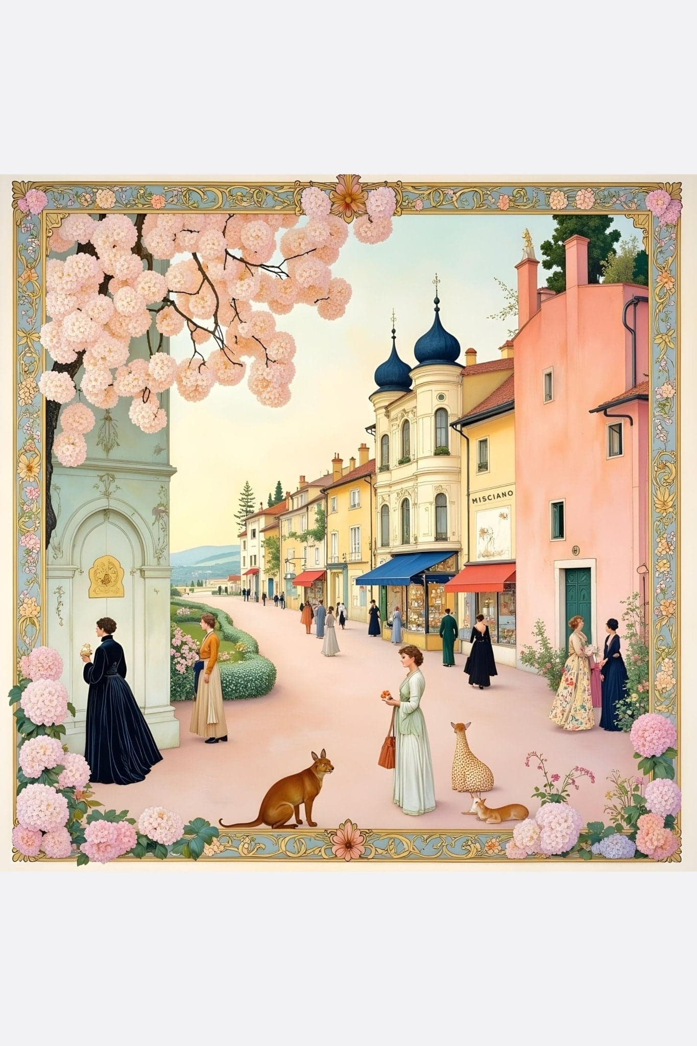 Eleganter Seidencarré in 90x90 cm mit doppeltem Druck, verziert mit floralen Motiven für einen stilvollen Akzent in Ihrer...