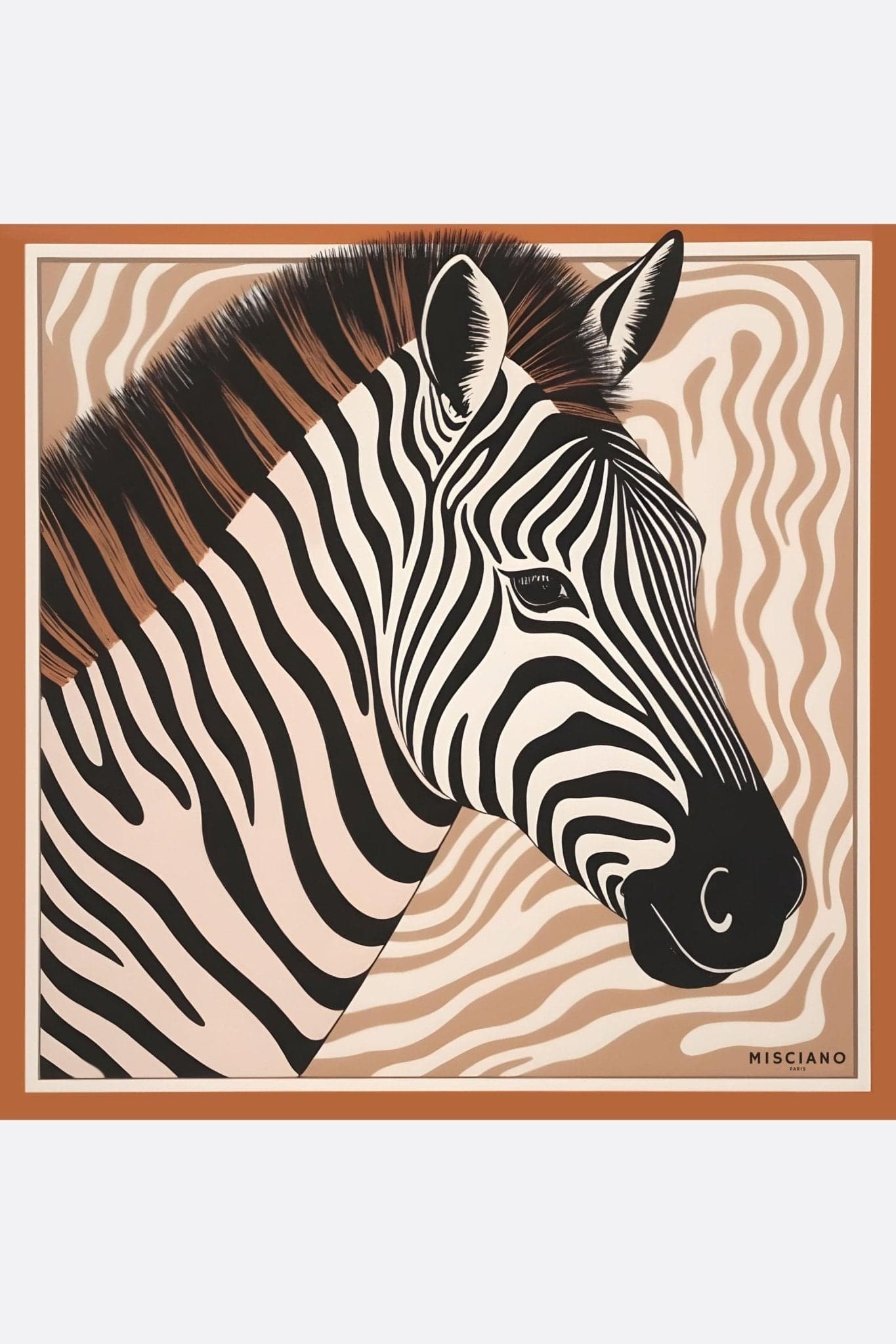Elegantes quadratisches Seidentuch mit beidseitigem Zebra-Print in Schwarz und Weiß, perfekt für schicke Alltags- und...