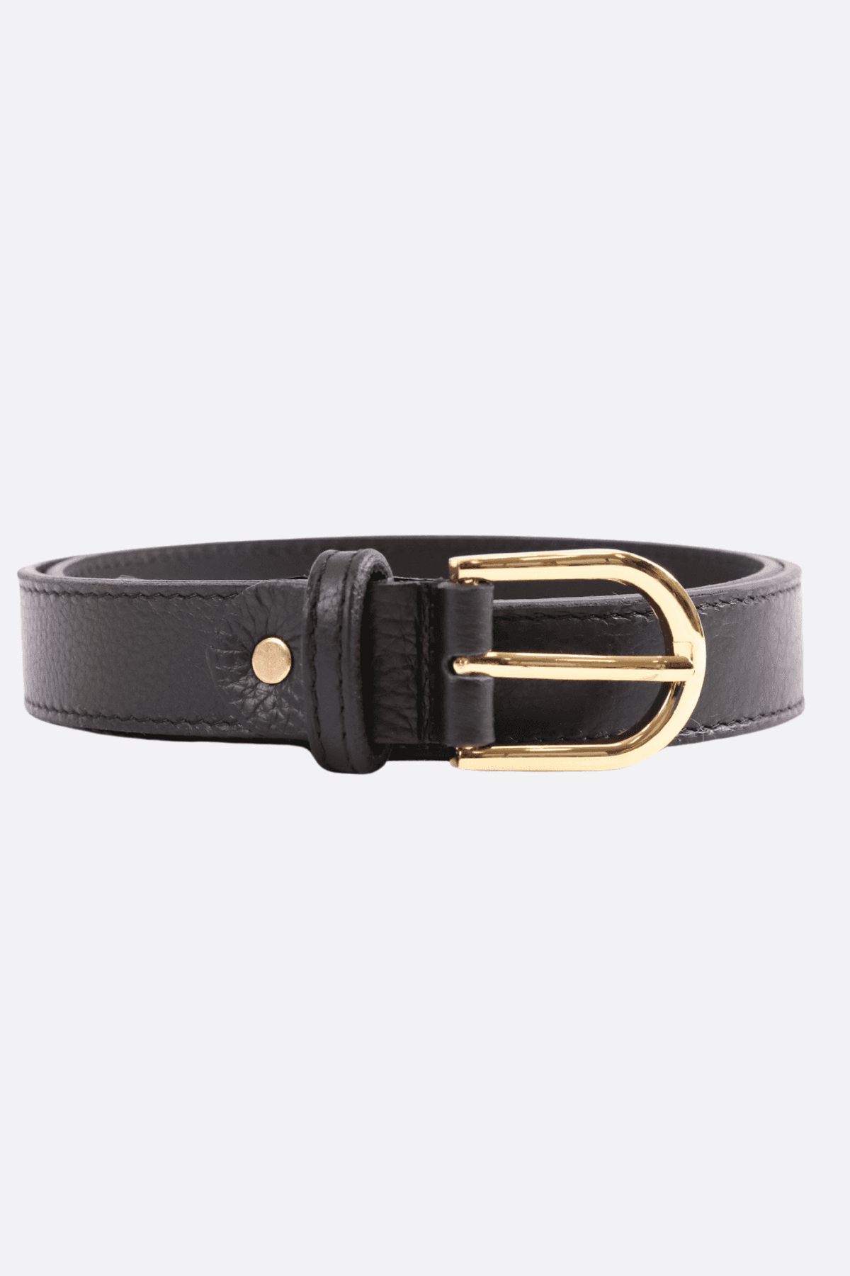 Ceinture noire en cuir grainé, élégante et sophistiquée, perfect pour sublimer une tenue chic et intemporelle.