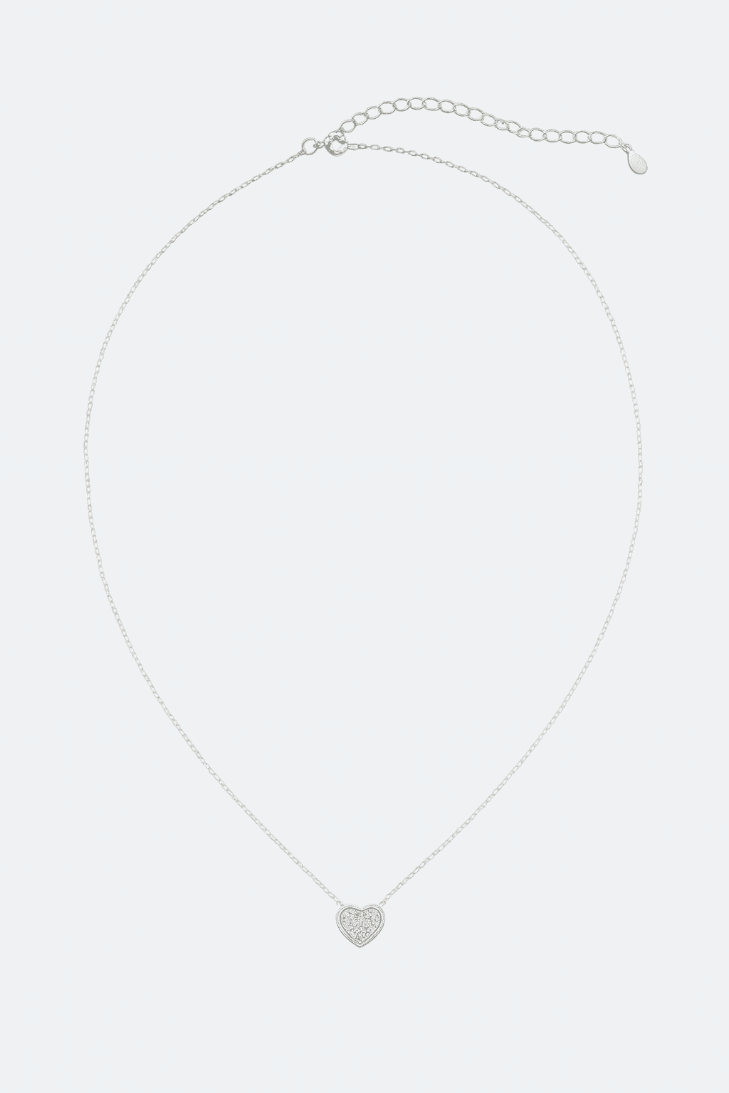 Refined 925 silver necklace with heart pendant, micro-paved crystals adding subtle brilliance for all...