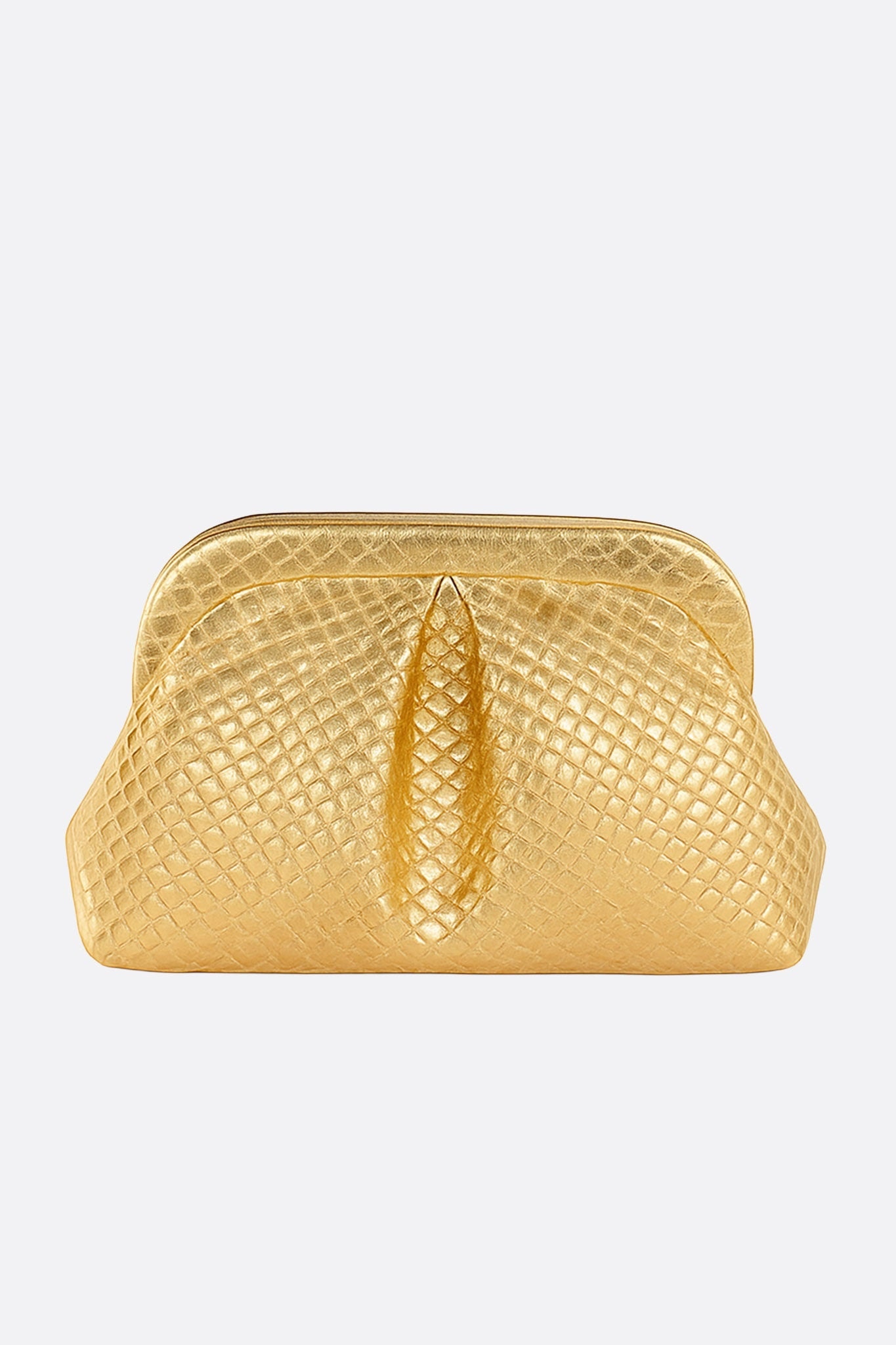 Elegant gold woven-texture evening clutch, chic accessory for formal events, premium PU material